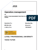 Term Paper of Supply Chain Management