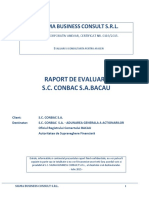 Raportul de Evaluare A Actiunilor SC Conbac Sa Bacau 1997 19.08.2015