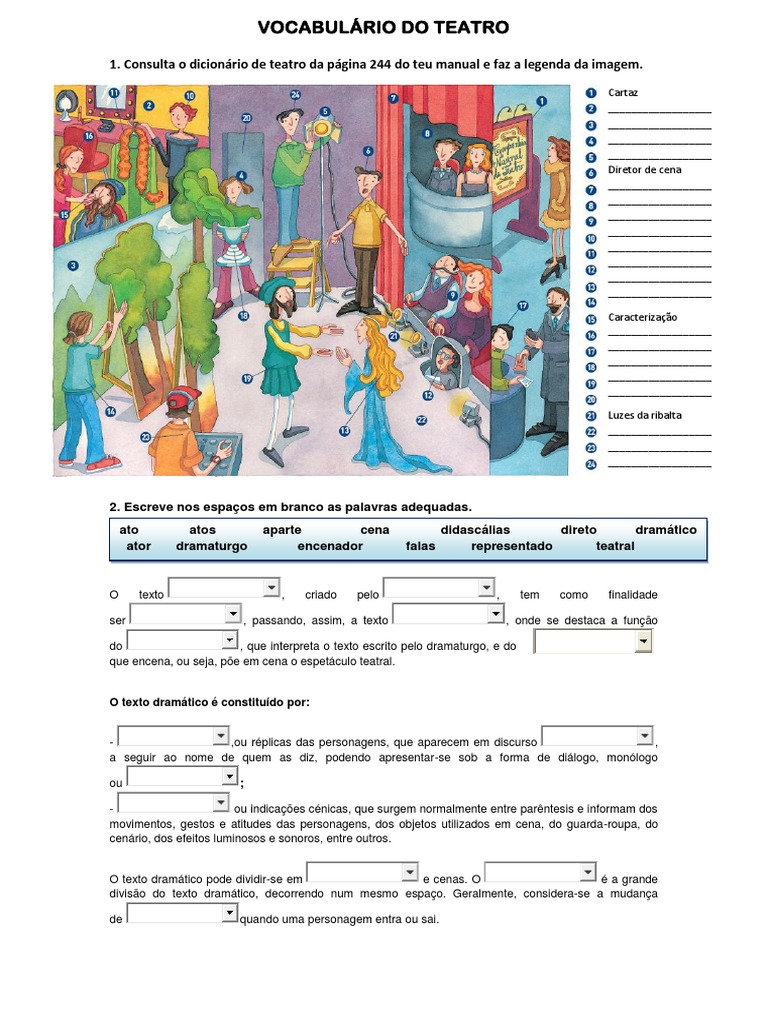 Vocabulário do Teatro e Texto Dramático | PDF | Ator | Teatro