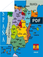 Postal Mapa Ciudades de Espana Azul