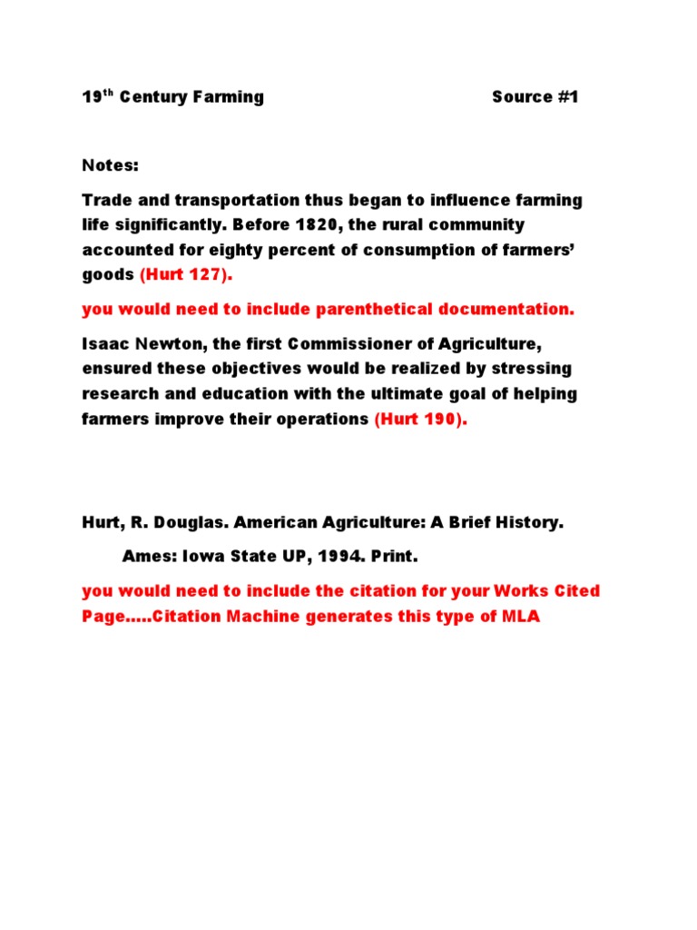 Hurt 127 You Would Need To Include Parenthetical Documentation Citation Agriculture