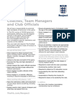 Coaches, Team Managers and Club Officials: Respect Code of Conduct