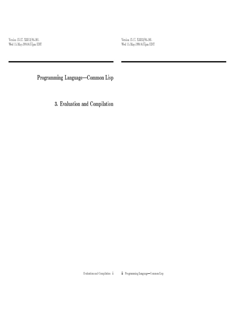 Programming Language - Common Lisp 3. Evaluation and Compilation | PDF ...