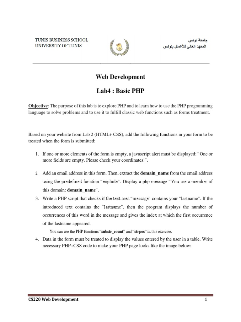 PHP Form Handling Lab Guide | PDF