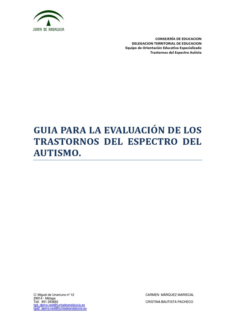 Guia para La Evaluacion Del Tea Tablas Completas PDF Espectro autista Síndrome de Asperger