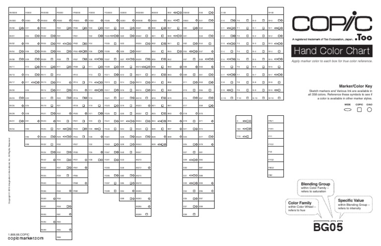 Copic Marker Chart | PDF | Graphic Design | Vision