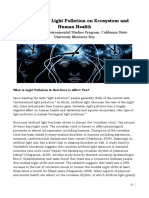 The Effect of Light Pollution On Ecosystem and Human Health 1