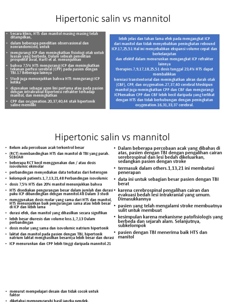 Hypertonic Saline vs Mannitol for ICP | PDF | Science & Mathematics