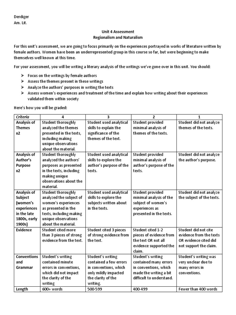 Unit 4 Assessment 1 Pdf Students Educational Assessment