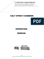 Salt Spray Chamber Operating Manual