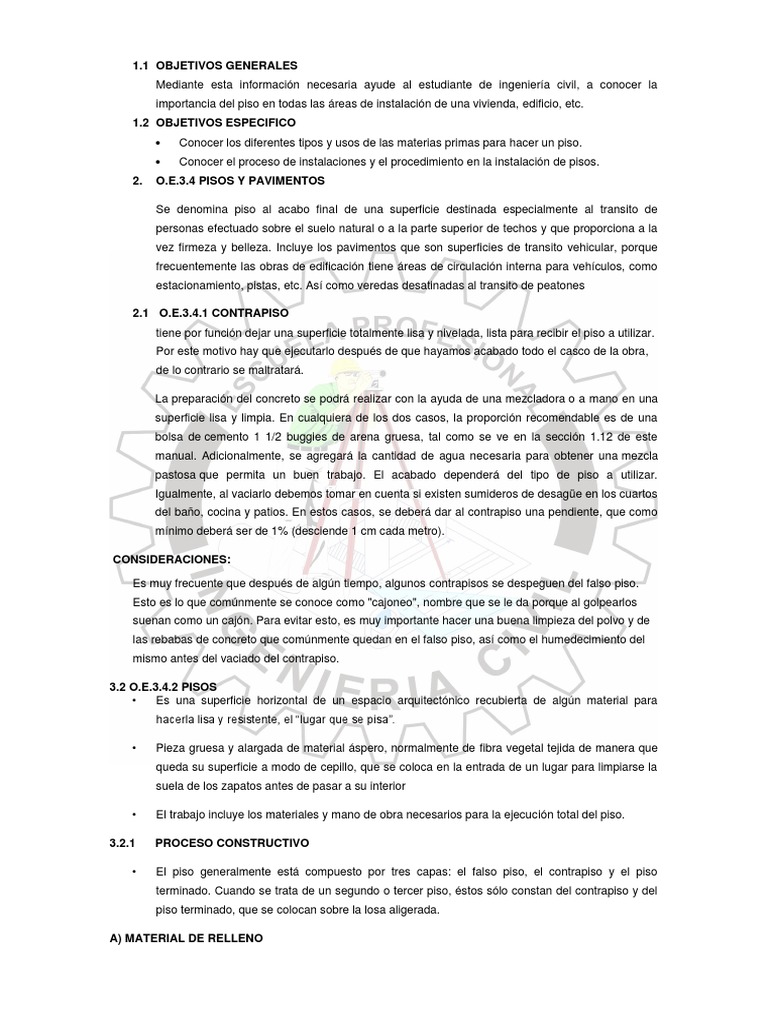 Pisos y Contrapisos | Cemento | Madera | Prueba gratuita de 30 días