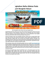 Tips Meningkatkan Nafsu Makan Pada Ayam Bangkok Aduan