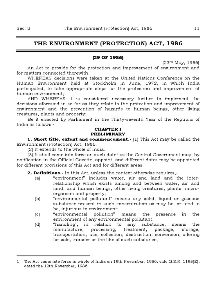 environmentprotectionact1986.pdf Search And Seizure Pollution