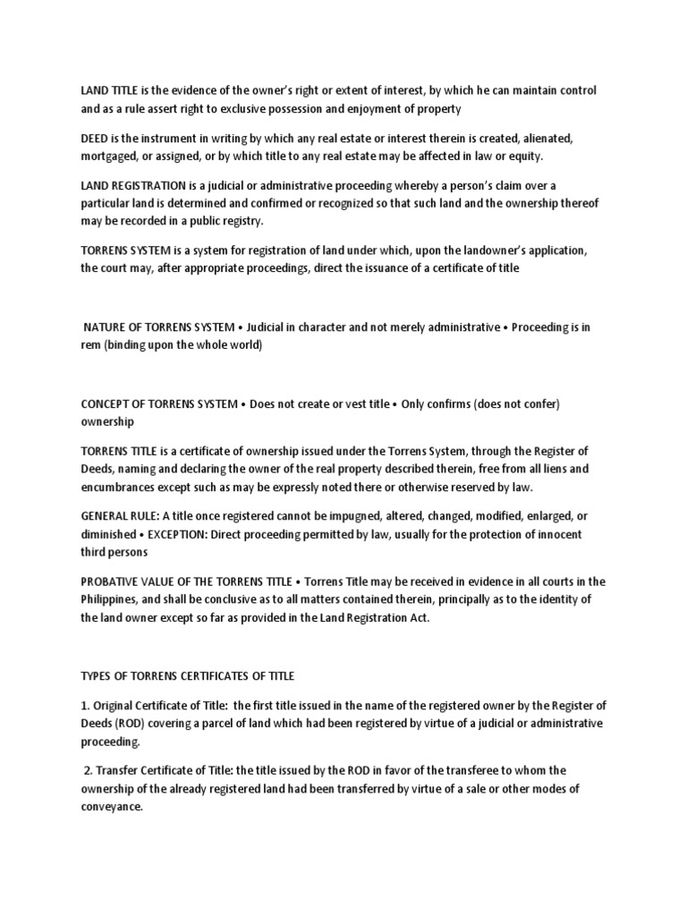 Land Title and Deeds PDF Title (Property) Deed