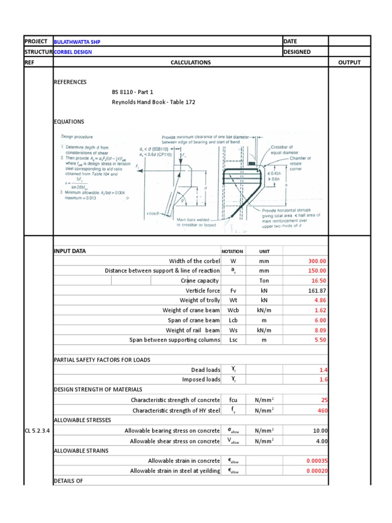 Corbel Design | PDF | Strength Of Materials | Beam (Structure)
