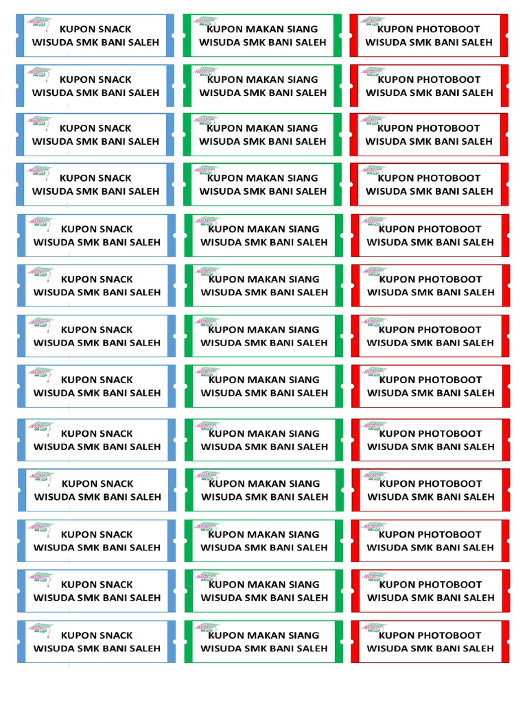 Contoh Kupon Wisuda | PDF