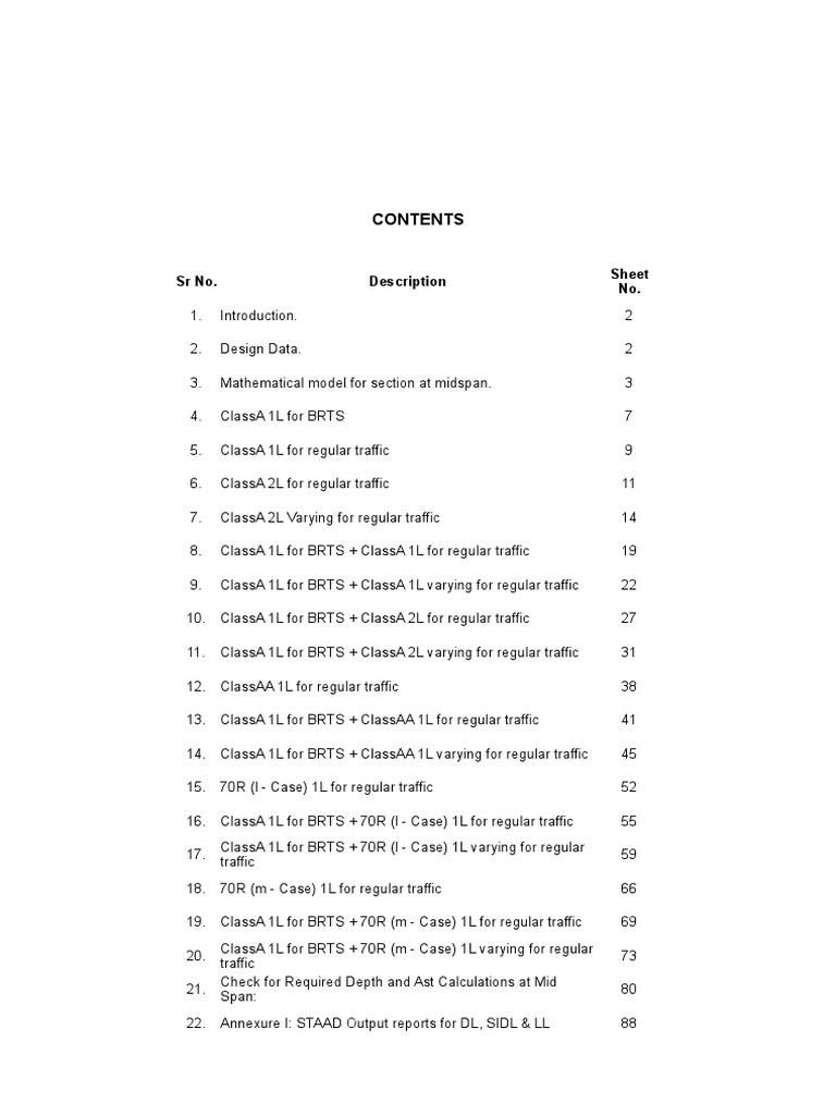 BRTS and Traffic Load Design Analysis | PDF | Lane | Bending