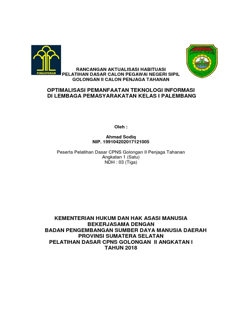 Laporan Habituasi Ahmad Sodiq