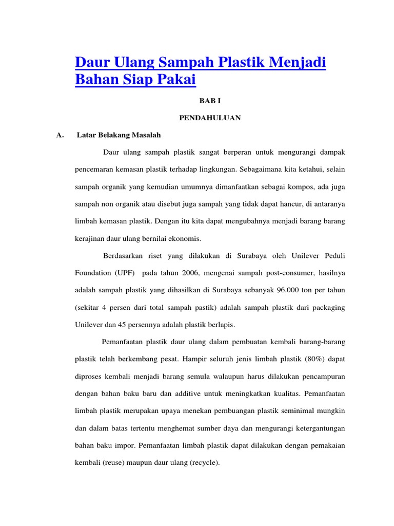  Pengolahan  Limbah  Lunak Dengan Cara Mendaur Ulang Disebut 