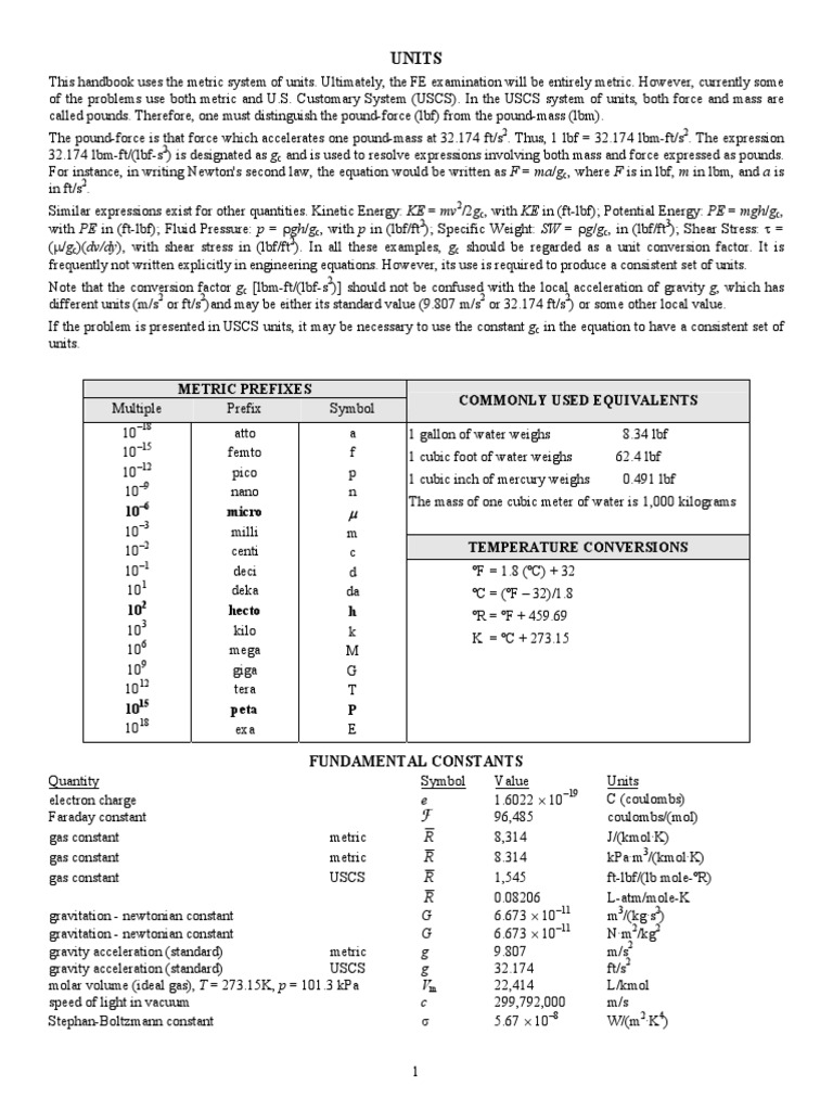 Units and Conversions Handbook | PDF | Units Of Measurement | Force