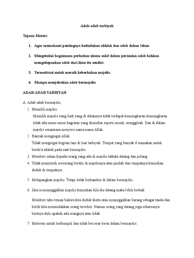 8 Adab Dalam Majelis Ilmu Pdf
