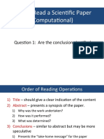How To Read A Scien - Fic Paper (Computa - Onal) : Ques - On 1: Are The Conclusions Jus - Fied