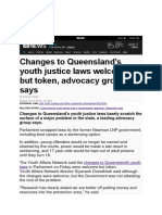 Changes To Queensland Youth Justice News Article