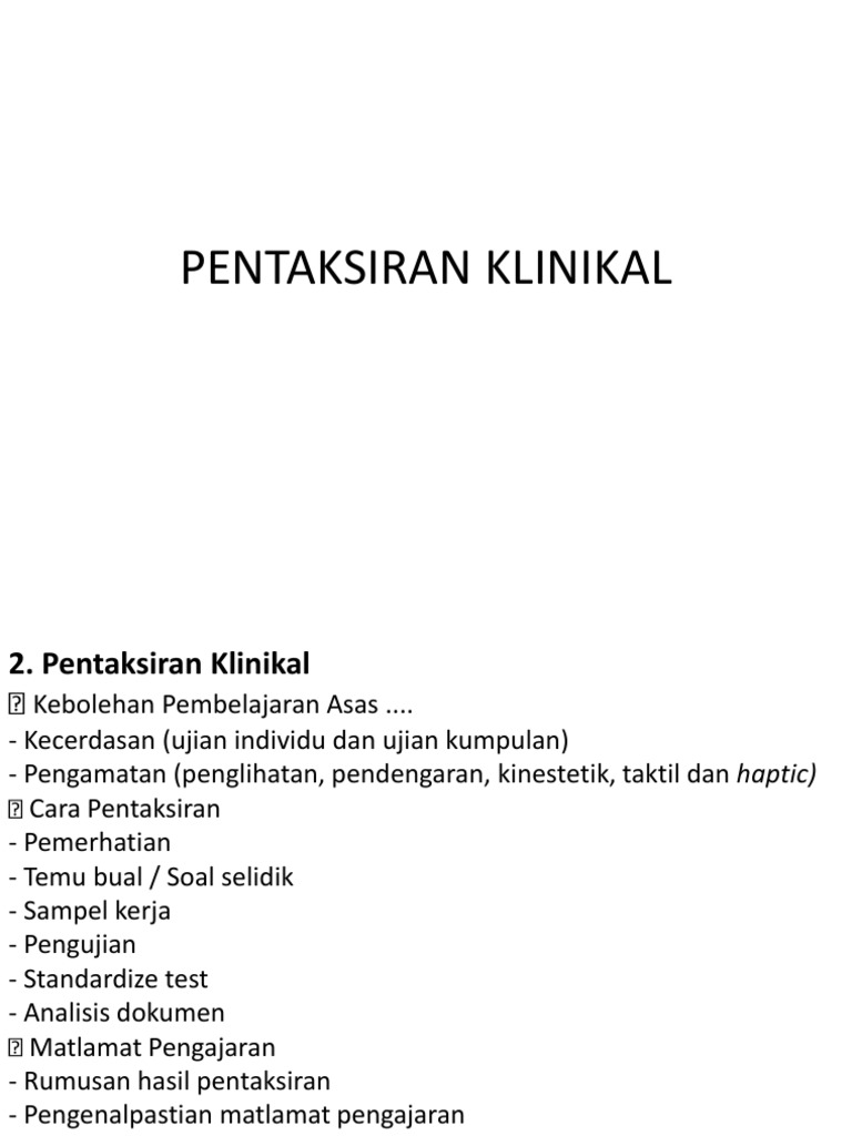 Pentaksiran klinikal