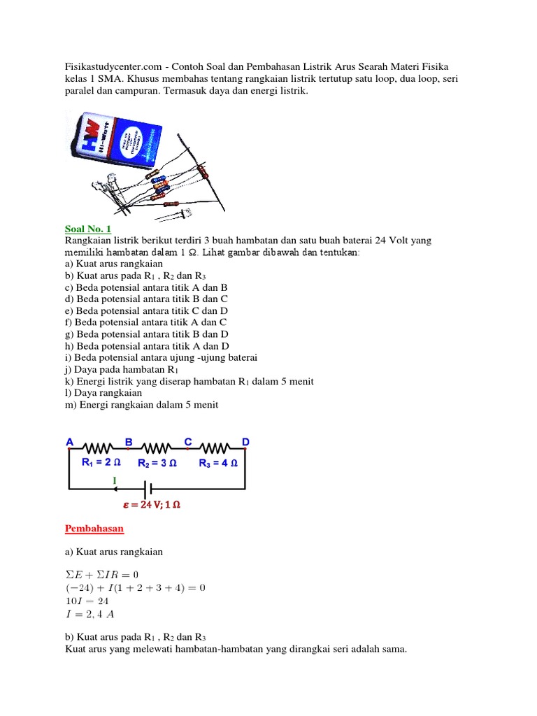 Soal Un Rangkaian Arus Searah