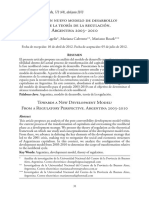 ¿Hacia Un Nuevo Modelo de Desarrollo? Desde La Teoría de La Regulación. Argentina 2003-2010