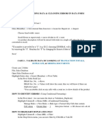 Case 1 - Uploading Data & Cleansing Errors in Data Form: Transaction Totals Duplicate Missing Documents