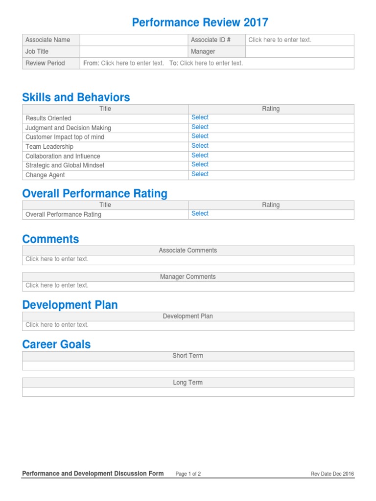 Employee Performance Review Form | PDF | Behavioural Sciences | Cognition