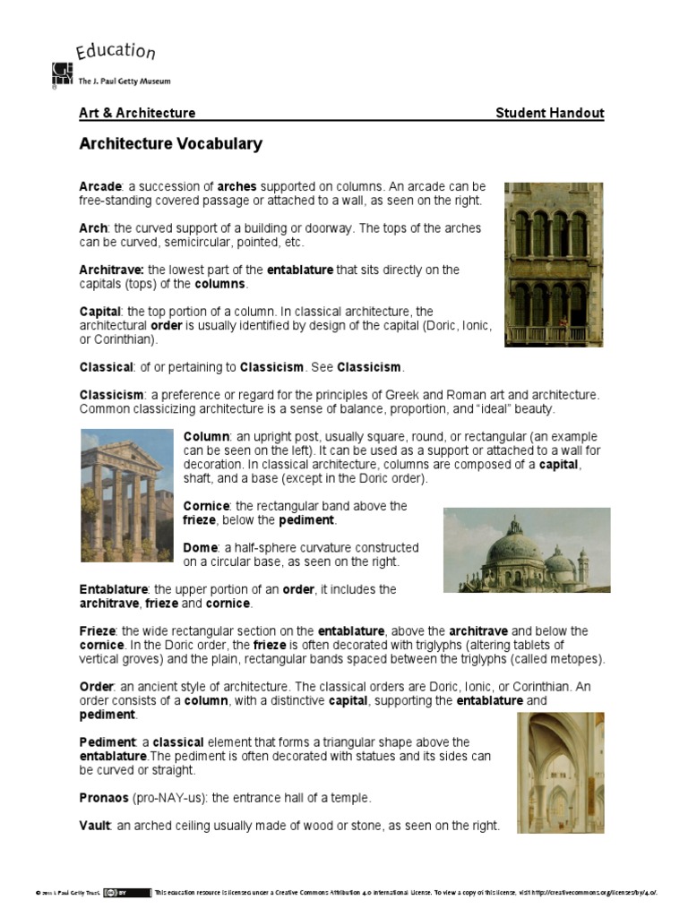 Arch Vocabulary | PDF | Column | Components