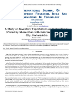 A Study On Investors' Expectations On Mutual Funds Offered by Share Khan With Reference To Amravati City, Maharashtra