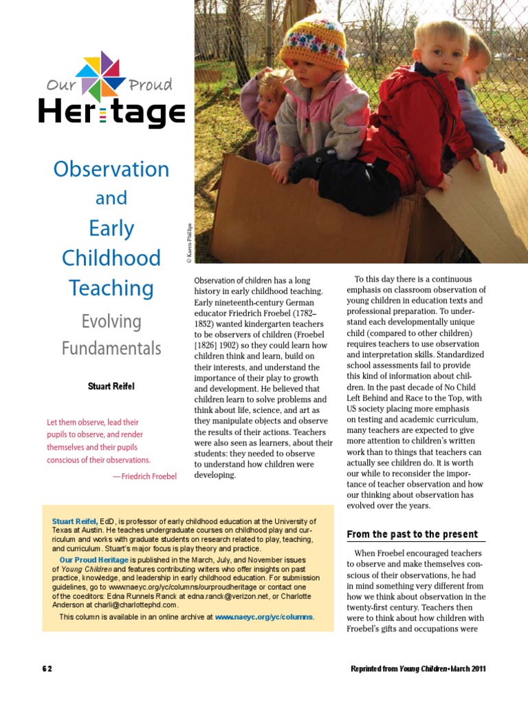 Observing Children Article | PDF | Early Childhood Education | Teachers
