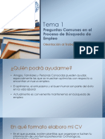 Tema 1 Preguntas Frecuentes en Proceso de Búsqueda de Empleo