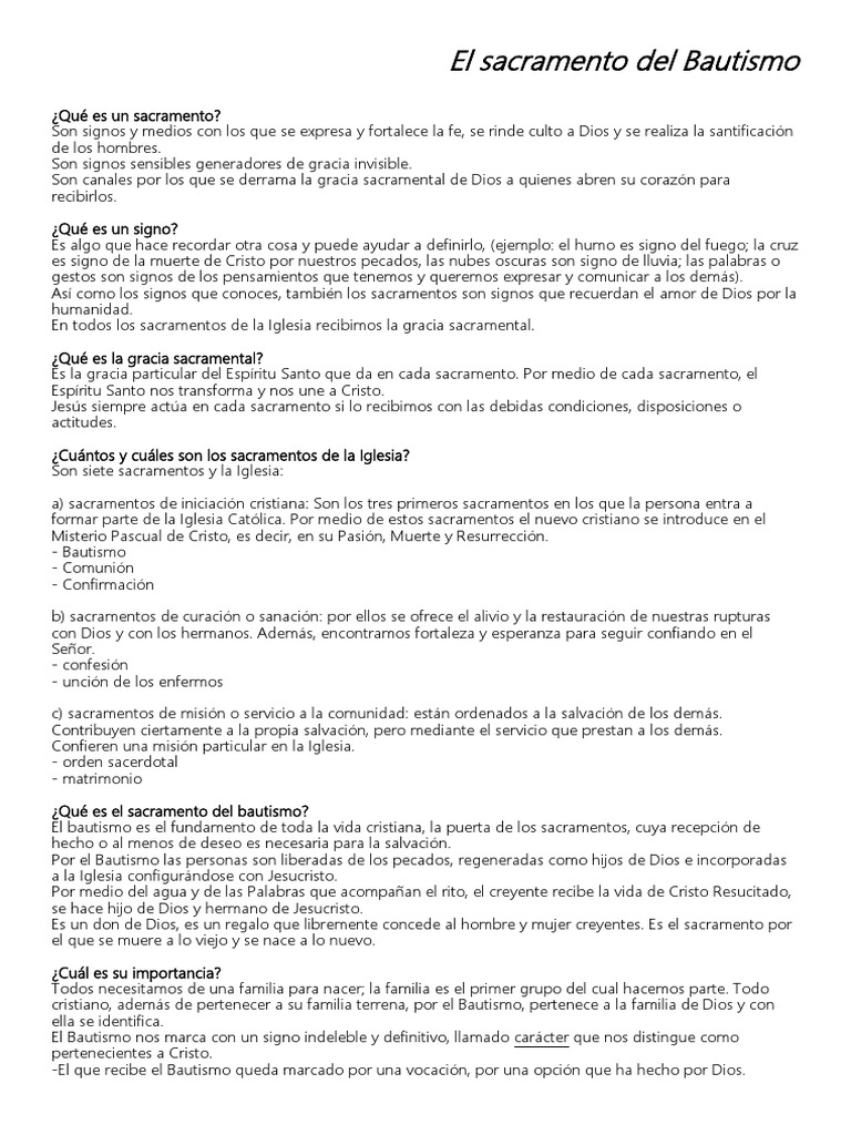 Importancia y Significado del Bautismo | PDF | Bautismo | Cristo (título)
