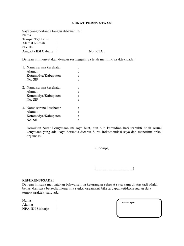 Surat Pernyataan Kerja Devy Surat Pernyataan Kerja Devy
