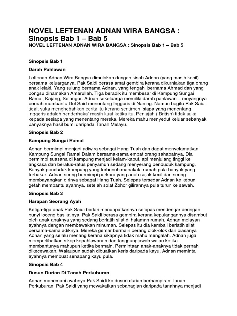 Novel Leftenan Adnan Wira Bangsa Pdf Strait Of Malacca Indonesia