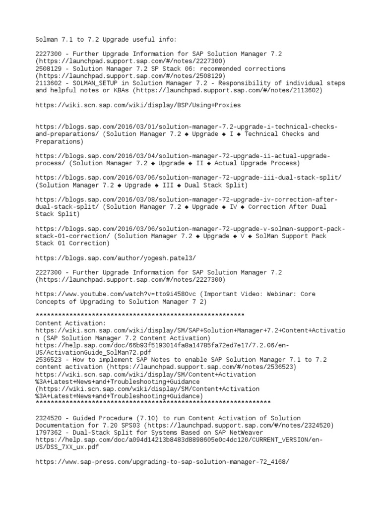 Upgrade Guide for SAP Solution Manager 7.2 | PDF | Information ...