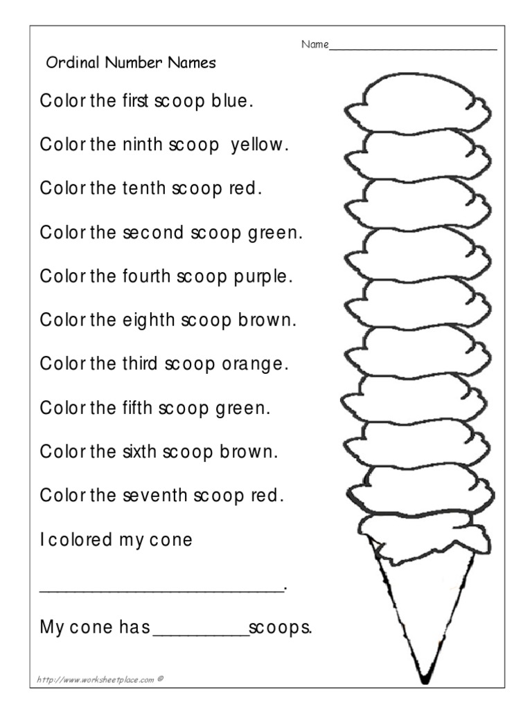 2nd Grade Ordinal Numbers Worksheet