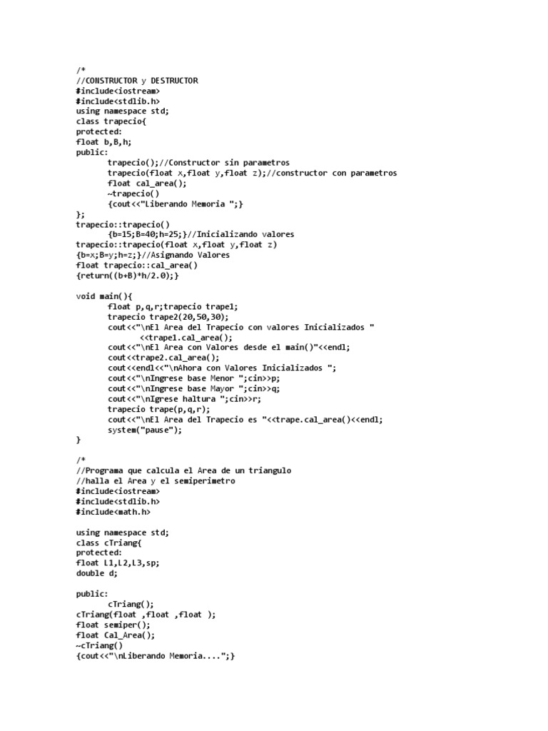 Constructor y Destructor | PDF | Software | Programación orientada a ...