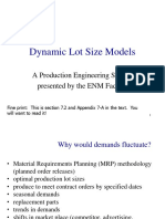 Dynamic Lot Size Models: A Production Engineering Special Presented by The ENM Faculty