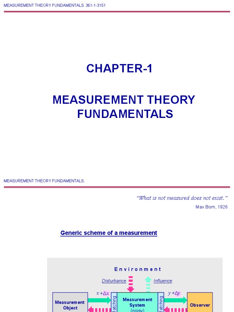 Chapter 1.1a Basics of Measur & Instru PDF Level Of Measurement