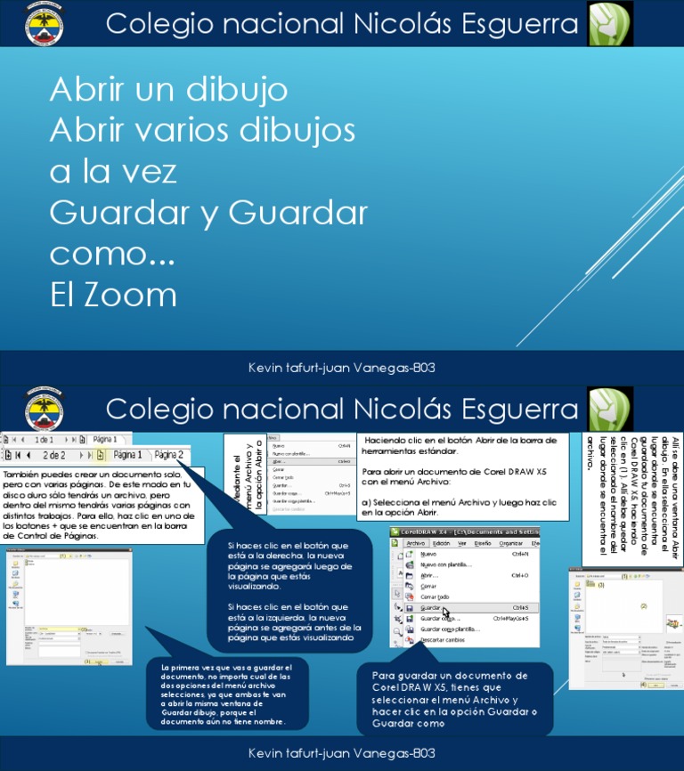 Abrir y guardar dibujos en Corel DRAW X5 | PDF
