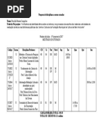 Proposta de Disciplinas 1o Semestre 2017