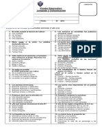 Prueba Diagnostico 5to lenguaje