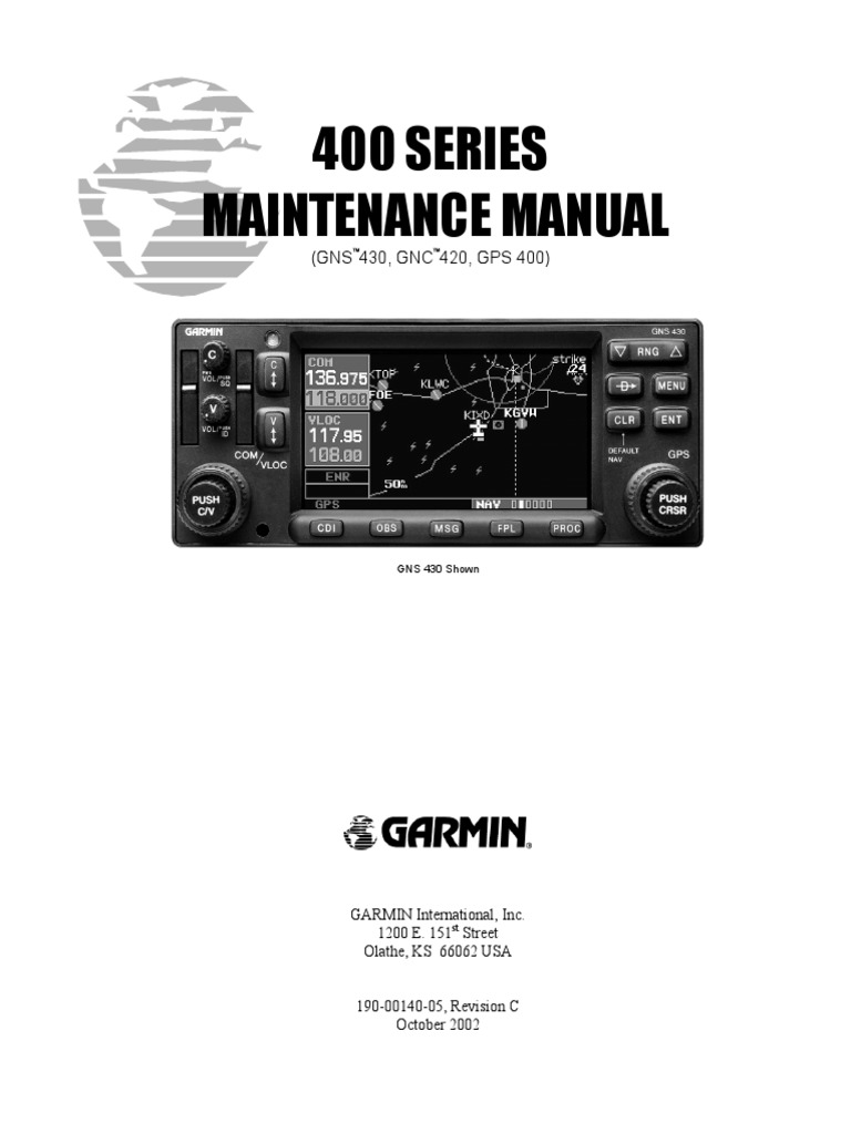 Garmin 400 Maintenance Manual PDF | | Telecommunications | Wireless