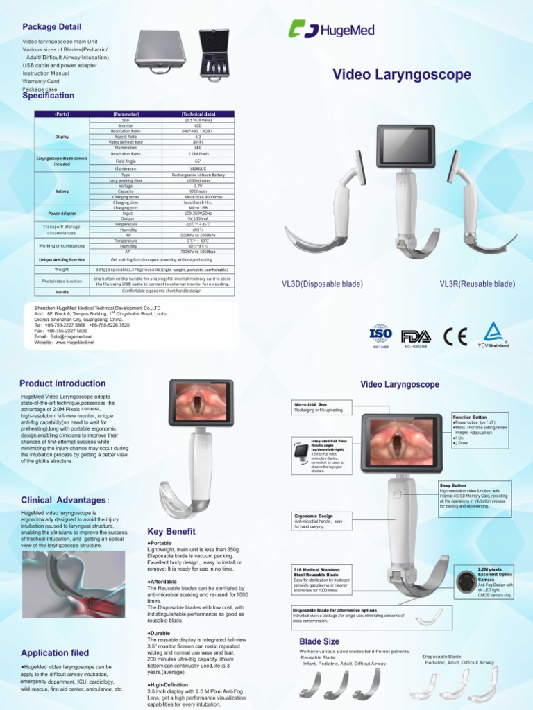 Video Laryngoscope Catalogue Hugemed PDF