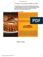 Pesquisa de Satisfação Do Cliente OUTBACK